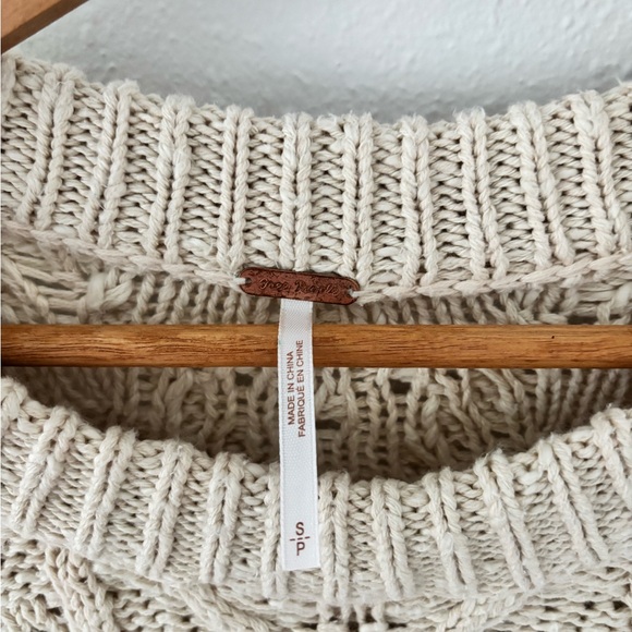 Free People Sweater Tunic Isla Cable Cream - Picture 5 of 9